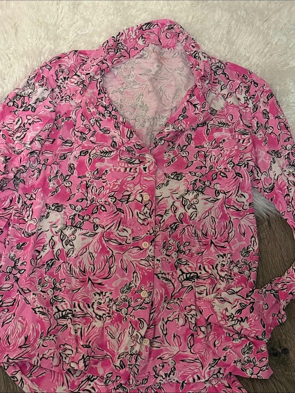 Lilly Pulitzer Pink Floral Two-Piece Pajama Set